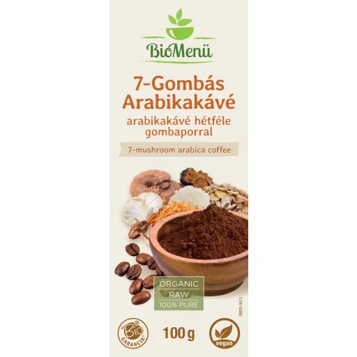 BioMenü Bio 7-Grzybowa Kawa Arabica 100 g etykieta